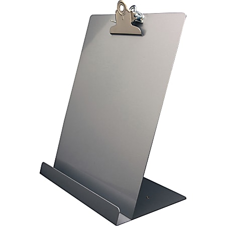 Saunders Document/Tablet Holder Stand - 12.3" x 9.5" x 5" - Aluminum - 1 Each - Silver