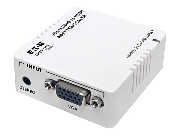 Eaton Tripp Lite Series VGA to HDMI Adapter Converter for Stereo Audio / Video White - Video converter - VGA - HDMI - white