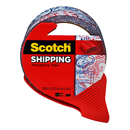 Scotch® Decorative Shipping And Packaging Tape With Dispenser, 2" x 32.8 Yd., Passport