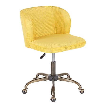 LumiSource Fran Corduroy Task Chair, Antique/Yellow