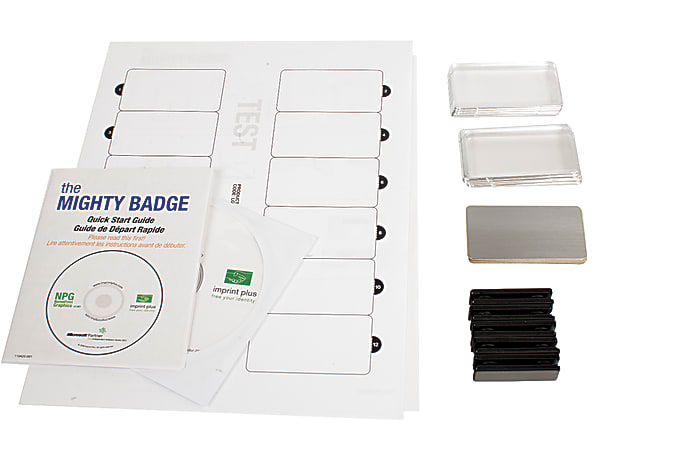 The Mighty Badge Reusable Name Badge System 1 12 x 3 Laser Printer