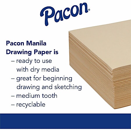 Pacon Standard Weight Drawing Paper - 500 Sheet - 12 X 18 - 500 / Ream -  Manila Paper (PAC4112)