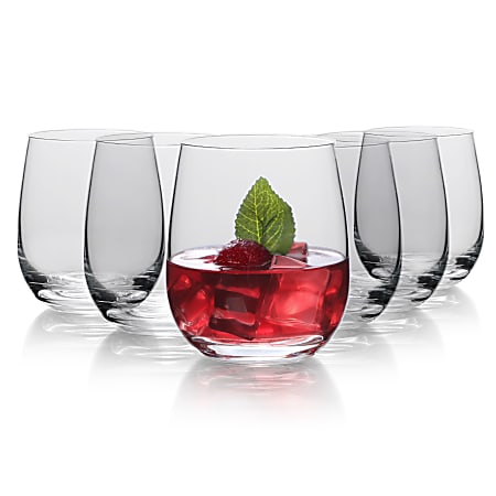 Table 12 Lead-Free Crystal Small Beverage Glasses, 15.5 Oz, Clear, Set Of 6  Glasses