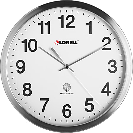 Lorell Brushed Nickel Plated Atomic Wall Clock