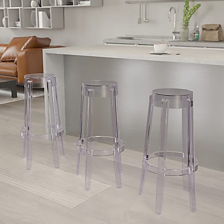 Flash Furniture High Transparent Bar Stool, Clear