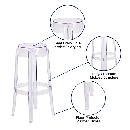 Clear plastic hotsell bar stool