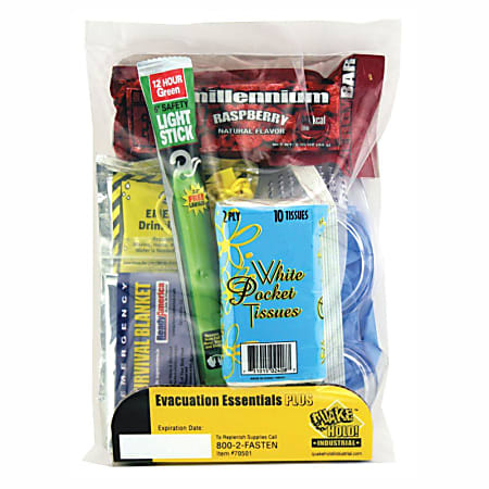 QuakeHOLD! 10-Piece Evacuation Essentials Emergency Kits, Case Of 6 Kits