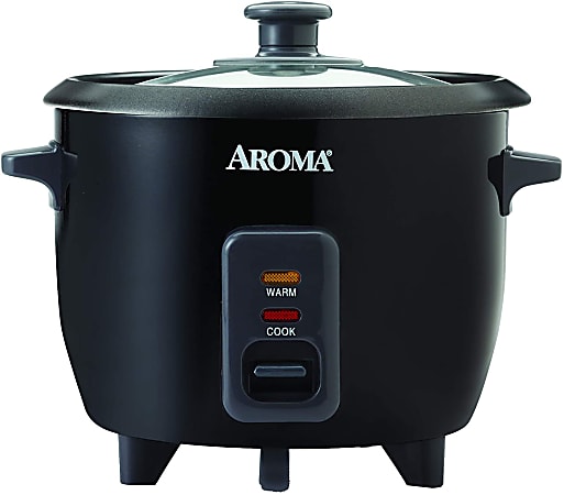 Aroma ARC-363-1NGB 6-Cup Pot Style Rice Cooker, Black