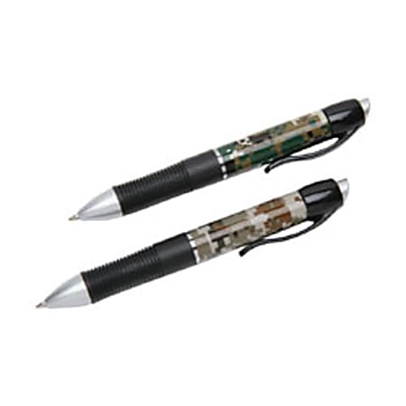 AbilityOne Stealth Writer Ballpoint Pen, Marine Corps, Medium Point, 30% Recycled, Green Barrel, Blue Ink