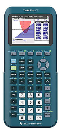 Texas Instruments® TI-84 Plus CE Handheld Graphing Calculator, Teal, 84PLCE/TBL/1L1/AS