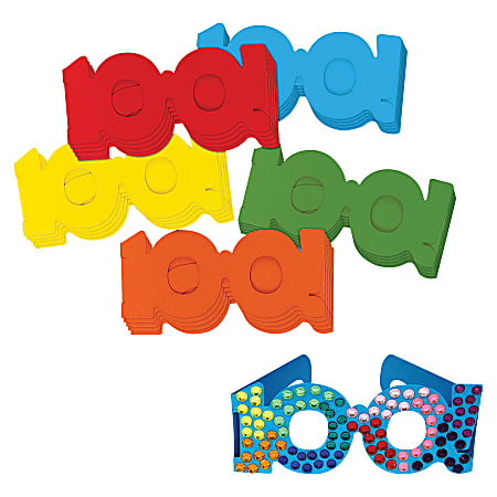 Creativity Street 100th Day Paper Fun Glasses - Fun Theme/Subject - 100th Day of School - Durable - Assorted - Paper - 25 / Set