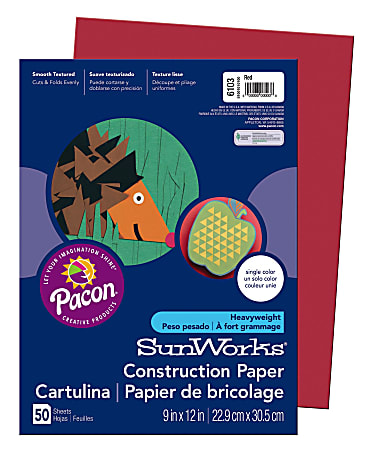 Prang® Construction Paper, 9" x 12", Red, Pack Of 50