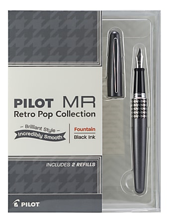 Pilot® Metropolitan Retro Pop Fountain Pen, Fine Point, Gray Houndstooth Barrel, Black Ink