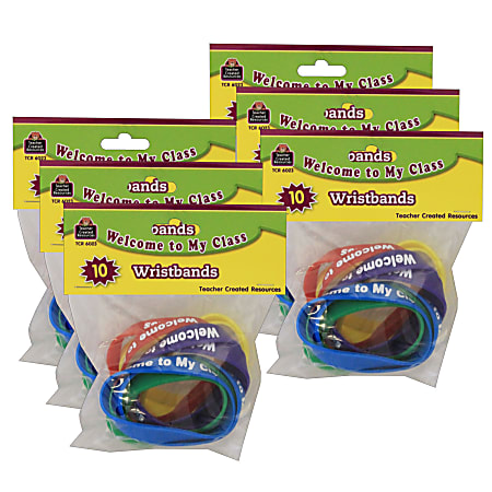 Teacher Created Resources Wristbands, Welcome to My Class, 10 Wristbands Per Pack, Set Of 6 Packs