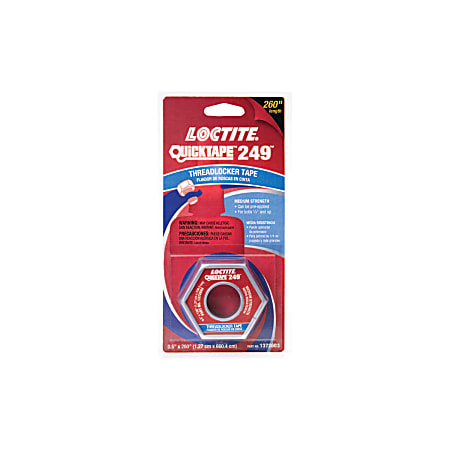 Loctite® QuickTape® 249™ Threadlocker, 0.5" x 7.2 Yd., Blue, Pack Of 10 Rolls