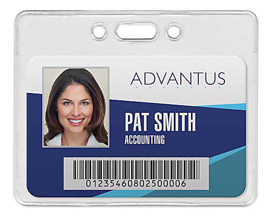 Advantus Proximity Badge Holder, Horizontal, 3" x 3-3/4", Pack of 50