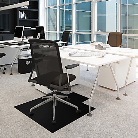 Floortex® Advantagemat® Vinyl Lipped Chair Mat For Carpets, 45” x 53”, Black