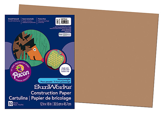 Colorations Brown 12 x 18 Heavyweight Construction Paper - 50 Sheets