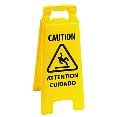 Boardwalk Caution Safety Sign For Wet Floors, 2-Sided,