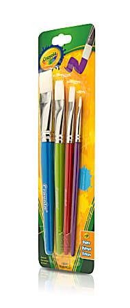 Crayola 4 Count Flat Brush Set Assorted Colors - Office Depot