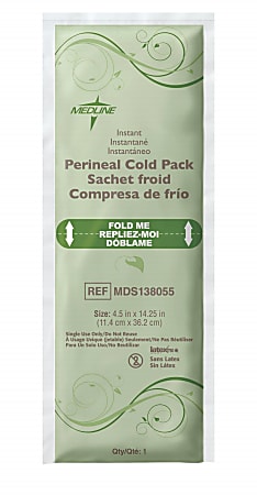 Medline Perineal OB Pad Cold Packs, 4 1/2" x 14 1/4", Case Of 24