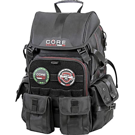 CORE Gaming Carrying Case (Backpack) for 17" to 17.3" Notebook - Black - Moisture Resistant, Water Resistant, Scratch Proof, Tear Proof - Ballistic Nylon, MicroFiber Body - Shoulder Strap, Chest Strap, Trolley Strap - 19.5" Height x 14.5" Width x 9" Depth