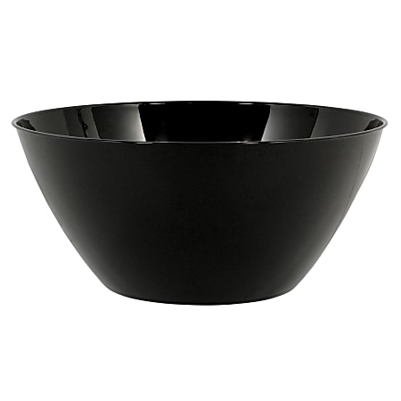Amscan 5-Quart Plastic Bowls, 11" x 6", Jet Black, Set Of 5 Bowls