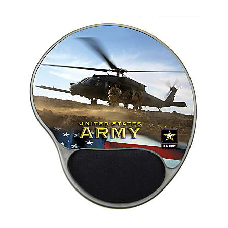 Integrity Ergonomic Mouse Pad, 8.5" x 10", Army Copter