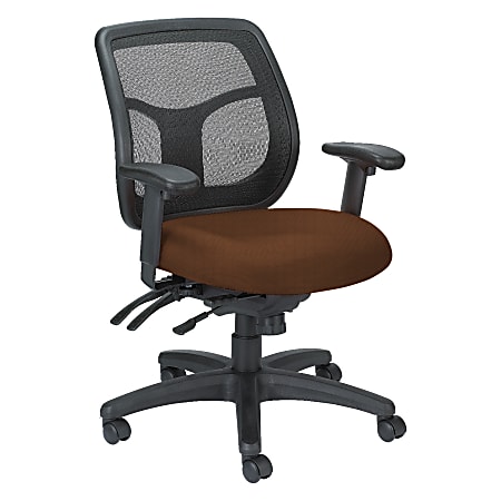 Raynor® Eurotech Apollo VMFT9450 Mid-Back Multifunction Manager Chair, 40 1/2"H x 26"W x 20"D, Brown Phoenix Vinyl Chocolate Chip