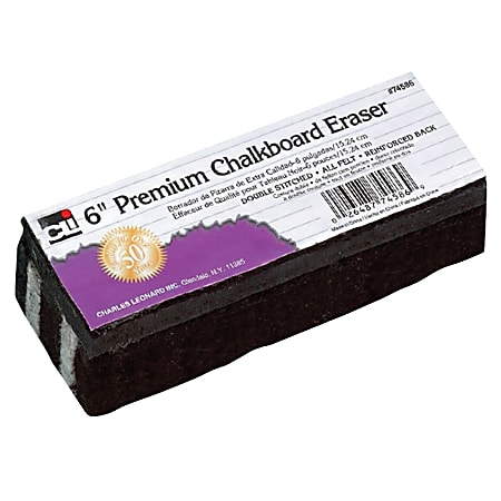 Charles Leonard Premium Chalkboard Eraser, 6" x 2",
