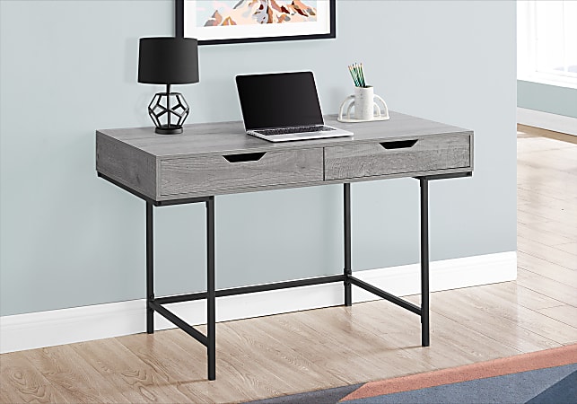 Monarch Specialties Pollard 48"W Computer Desk, Gray Wood/Black