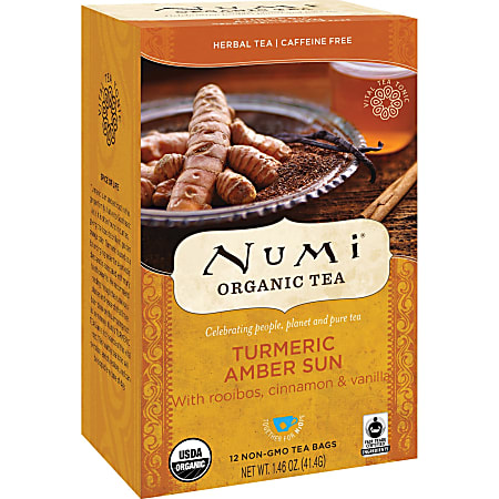 Numi® Turmeric Organic Tea Herbal Tea, 1.5 Oz, Carton Of 12