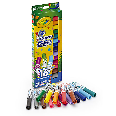 Crayola® Pip Squeaks Washable Markers, Assorted Colors, 16 Markers Per Box,  Set Of 3 Boxes