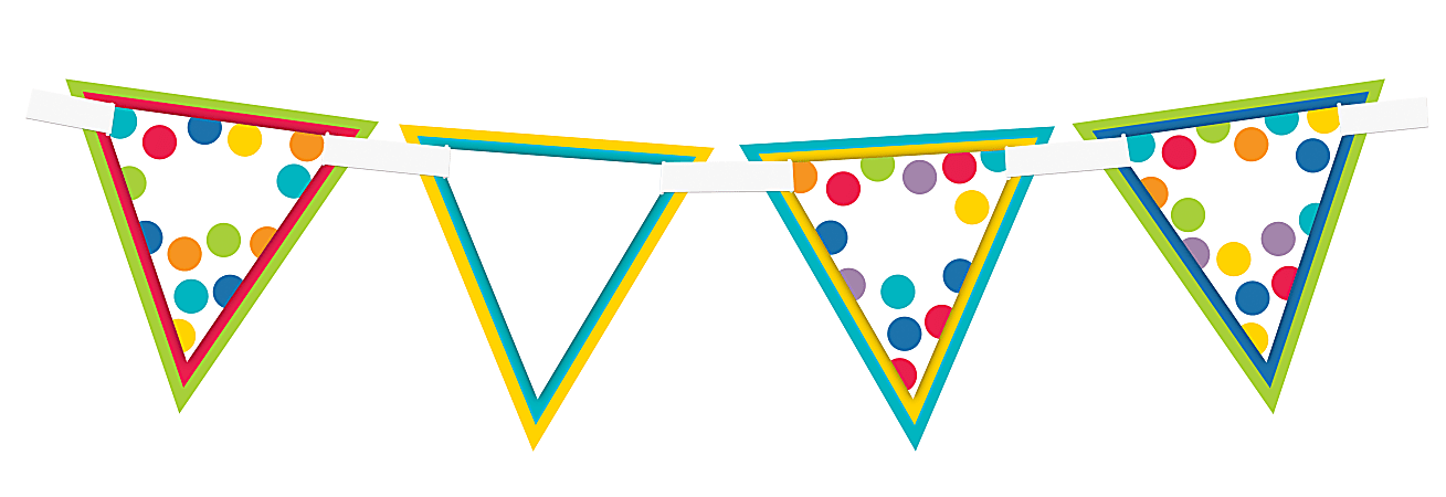 Carson-Dellosa Bunting, 7'' x 7'', Color Me Bright, Grades Pre-K - 12, Pack Of 16