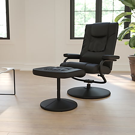 Flash furniture contemporary leather recliner outlet and ottoman base