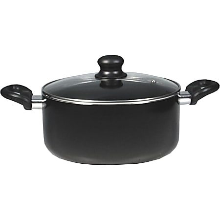 Starfrit Simplicity Saucepan (5.3-Quart) with Lid - - Aluminum, Bakelite Handle - Cooking - Dishwasher Safe - Oven Safe - 1.33 gal Casserole - Black