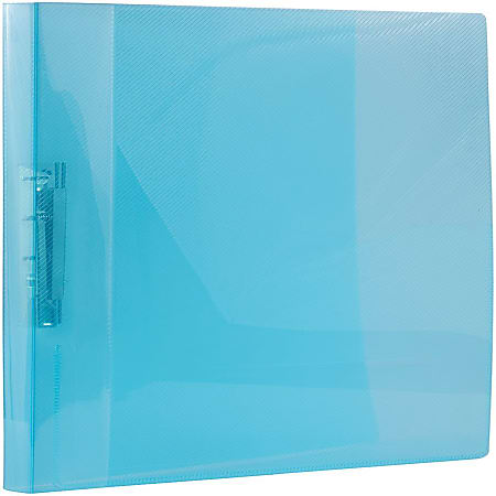 JAM PAPER Plastic Clamp Binder, 0.75 inch, Blue, Sold Individually