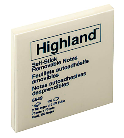 Highland Notes, 3 in x 3 in, 12 Pads, 100 Sheets/Pad, Yellow