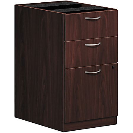 HON® Foundation 21-3/4"D Vertical 3-Drawer File Cabinet, Metal, Mahogany