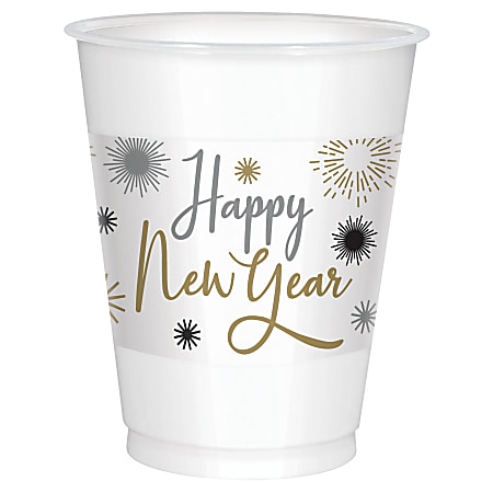 White 16 oz Plastic Cups for 50 Guests