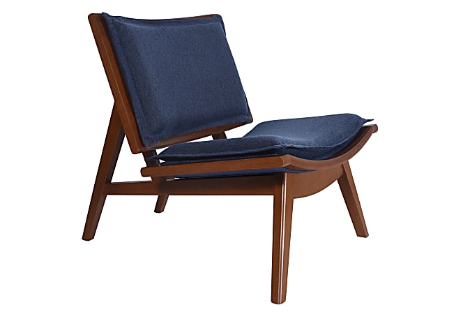 New Ridge Home Goods Beca Accent Chair, Walnut/Navy