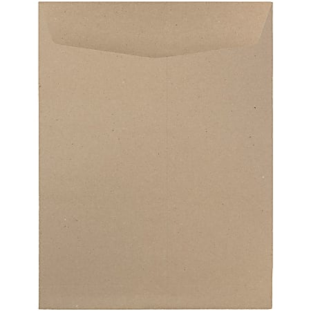 JAM Paper® Open-End 9" x 12" Envelopes, Gummed Seal, Brown Kraft, Pack Of 100 Envelopes