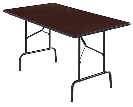 Realspace® Folding Table, 5' Wide, 29"H x 60"W x 30"D, Walnut