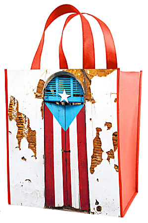 Bags of Bags Non-Woven Laminated Bags, 19”H x 17-1/2”W x 8”D, Puerto Rico Flag, Pack Of 200 Bags