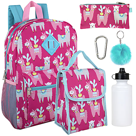 6-In-1 Backpack Set, Llamas