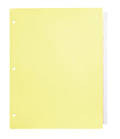 Office Depot® Brand Insertable Dividers With Tabs, 8 1/2" x 11", Clear, 8-Tab, Pack Of 6 Sets