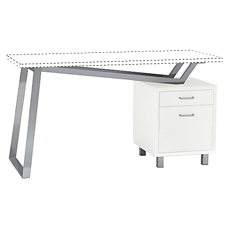 Mayline Laminate 2-Drawer Pedestal V-desk Base - Pedestal Base - 2 Drawers - 22.37" Height x 17.75" Width x 19.75" Depth - Assembly Required - White, Laminated, Textured