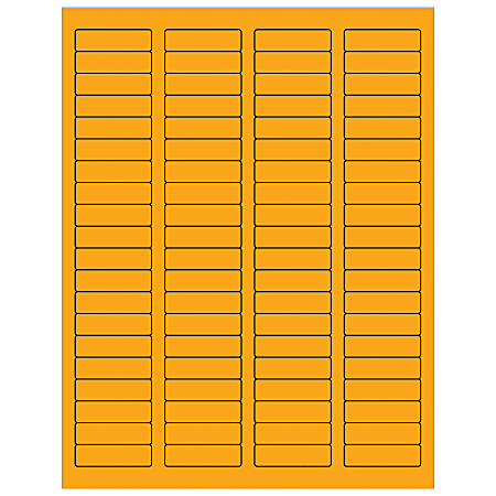 Tape Logic® Permanent Labels, LL170OR, Rectangle, 1 3/4" x 1/2", Fluorescent Orange, Case Of 8,000