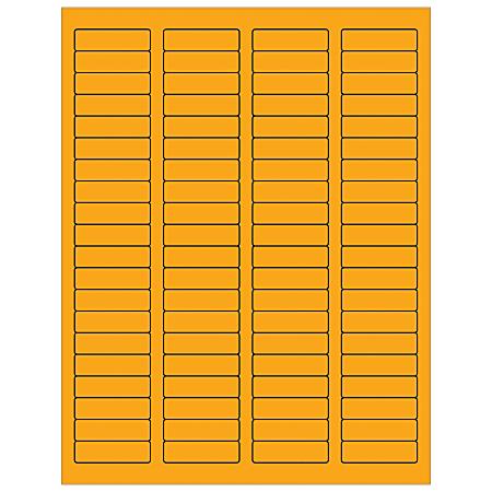 Office Depot® Brand Labels, LL170OR, Rectangle, 1 3/4" x 1/2", Fluorescent Orange, Case Of 8,000