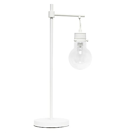 Lalia Home 1-Light Beacon Table Lamp, 24"H, Clear Shade/White Base